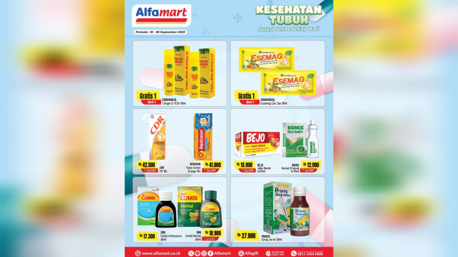 Promo produk kesehatan di Alfamart. [Instagram]